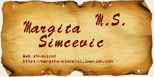 Margita Simčević vizit kartica